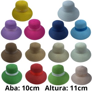 JLMY-33*CX120 CHAPÉU DE PRAIA COM ABA E COPA